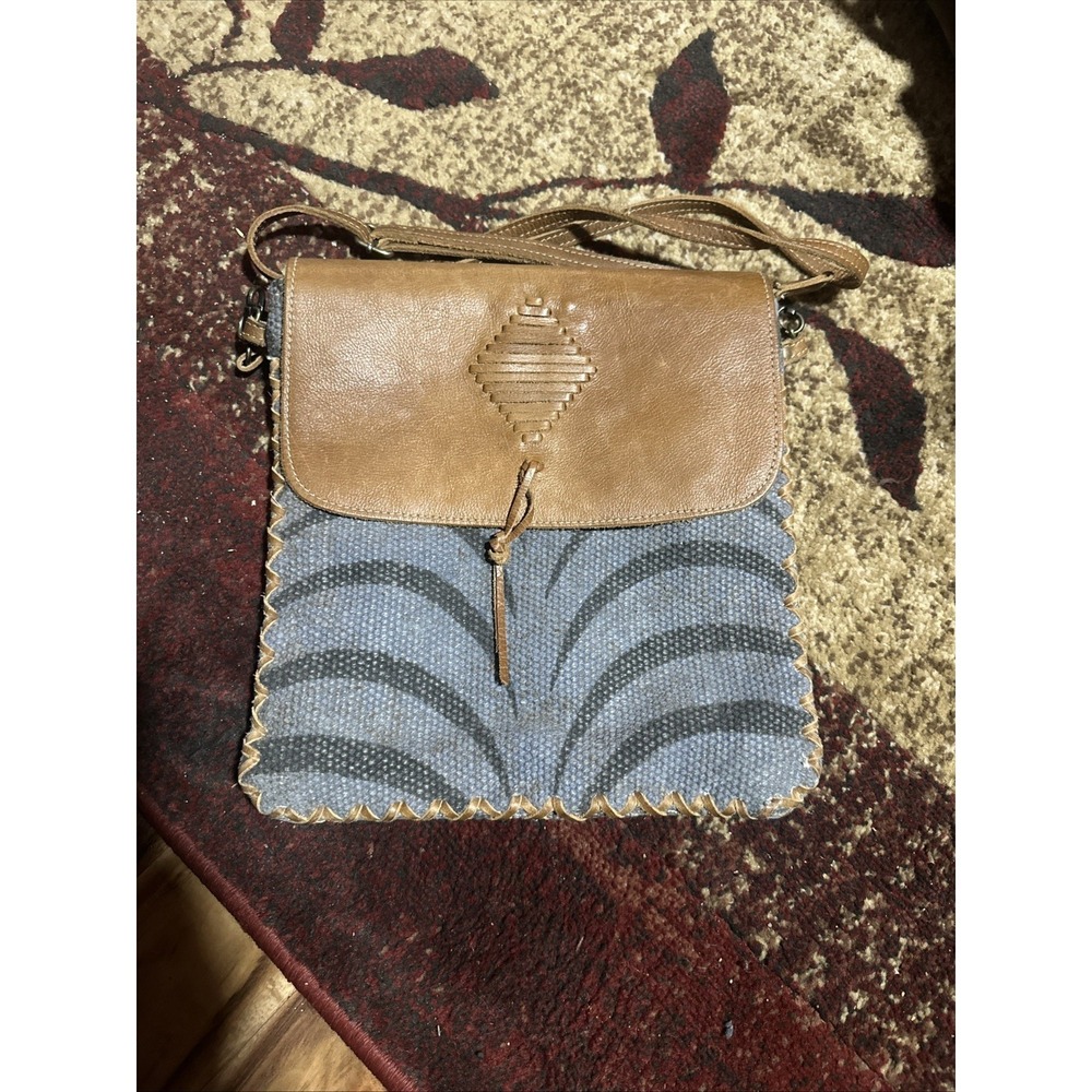 Myra Bag Western Boho Crossbody Tote Cowgirl Leather Canvas Purse